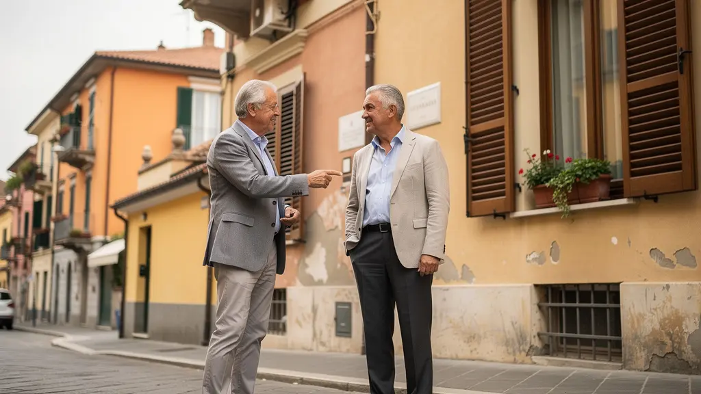 Consulente immobiliare spiega commissioni a cliente svizzero